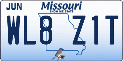 MO license plate WL8Z1T