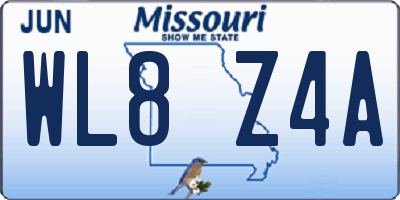 MO license plate WL8Z4A