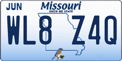 MO license plate WL8Z4Q