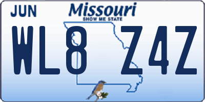 MO license plate WL8Z4Z