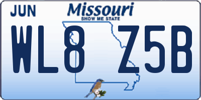 MO license plate WL8Z5B