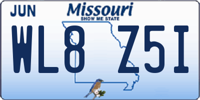 MO license plate WL8Z5I