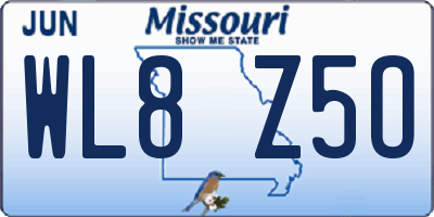MO license plate WL8Z5O