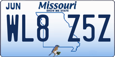 MO license plate WL8Z5Z