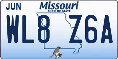 MO license plate WL8Z6A