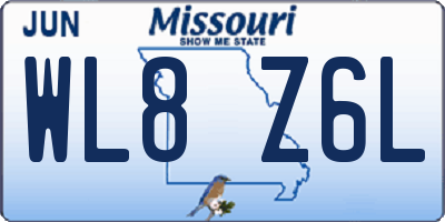 MO license plate WL8Z6L