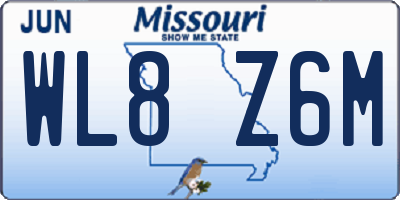 MO license plate WL8Z6M
