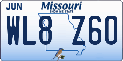 MO license plate WL8Z6O