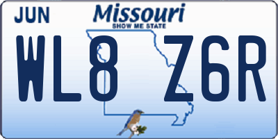 MO license plate WL8Z6R
