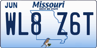 MO license plate WL8Z6T