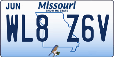MO license plate WL8Z6V