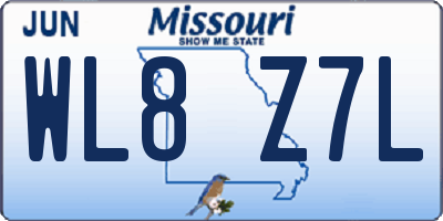 MO license plate WL8Z7L