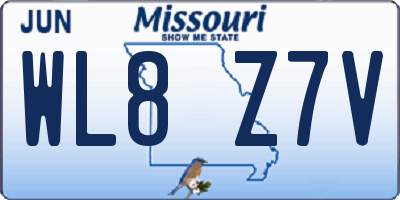 MO license plate WL8Z7V