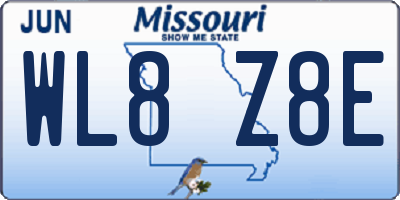 MO license plate WL8Z8E