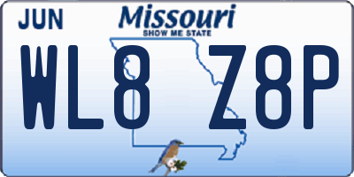 MO license plate WL8Z8P