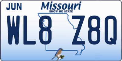 MO license plate WL8Z8Q