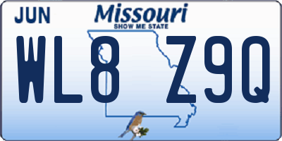 MO license plate WL8Z9Q