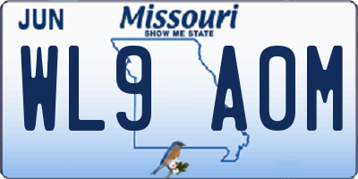MO license plate WL9A0M