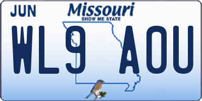 MO license plate WL9A0U