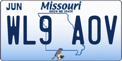MO license plate WL9A0V