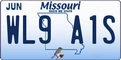 MO license plate WL9A1S