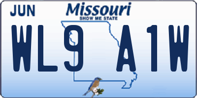 MO license plate WL9A1W