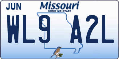 MO license plate WL9A2L