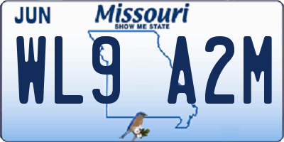 MO license plate WL9A2M