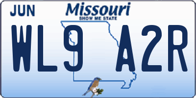 MO license plate WL9A2R