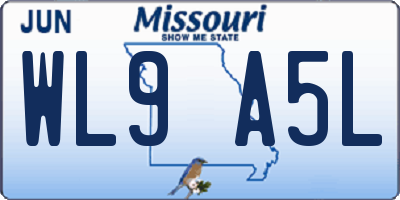MO license plate WL9A5L