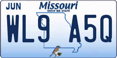 MO license plate WL9A5Q