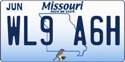 MO license plate WL9A6H