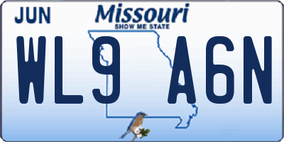 MO license plate WL9A6N
