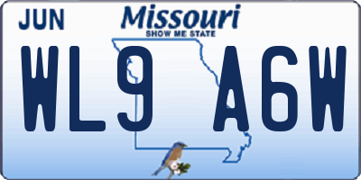 MO license plate WL9A6W