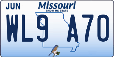 MO license plate WL9A7O
