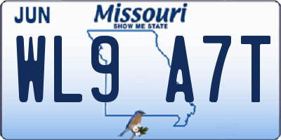 MO license plate WL9A7T