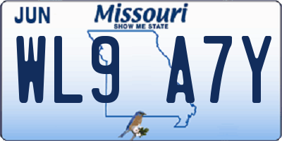 MO license plate WL9A7Y