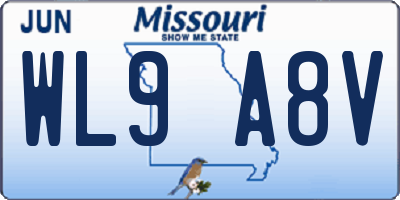 MO license plate WL9A8V