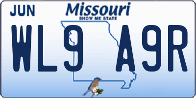 MO license plate WL9A9R