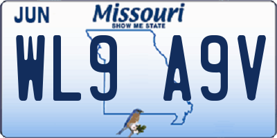MO license plate WL9A9V