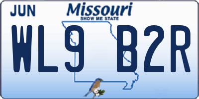 MO license plate WL9B2R