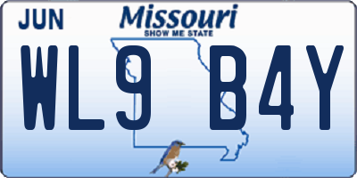 MO license plate WL9B4Y