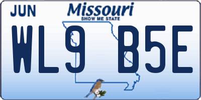 MO license plate WL9B5E