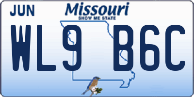 MO license plate WL9B6C