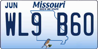 MO license plate WL9B6O