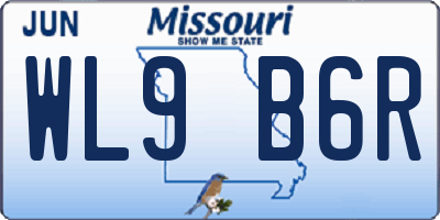 MO license plate WL9B6R