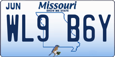 MO license plate WL9B6Y