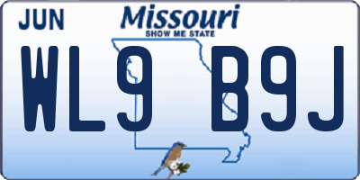 MO license plate WL9B9J