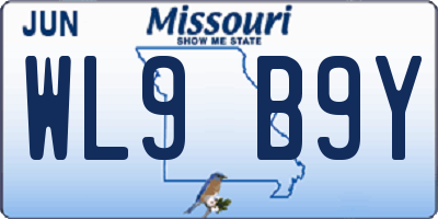 MO license plate WL9B9Y