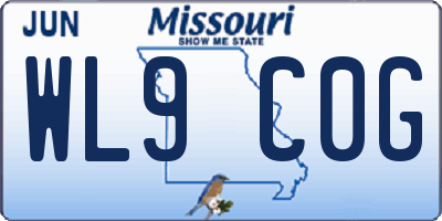 MO license plate WL9C0G